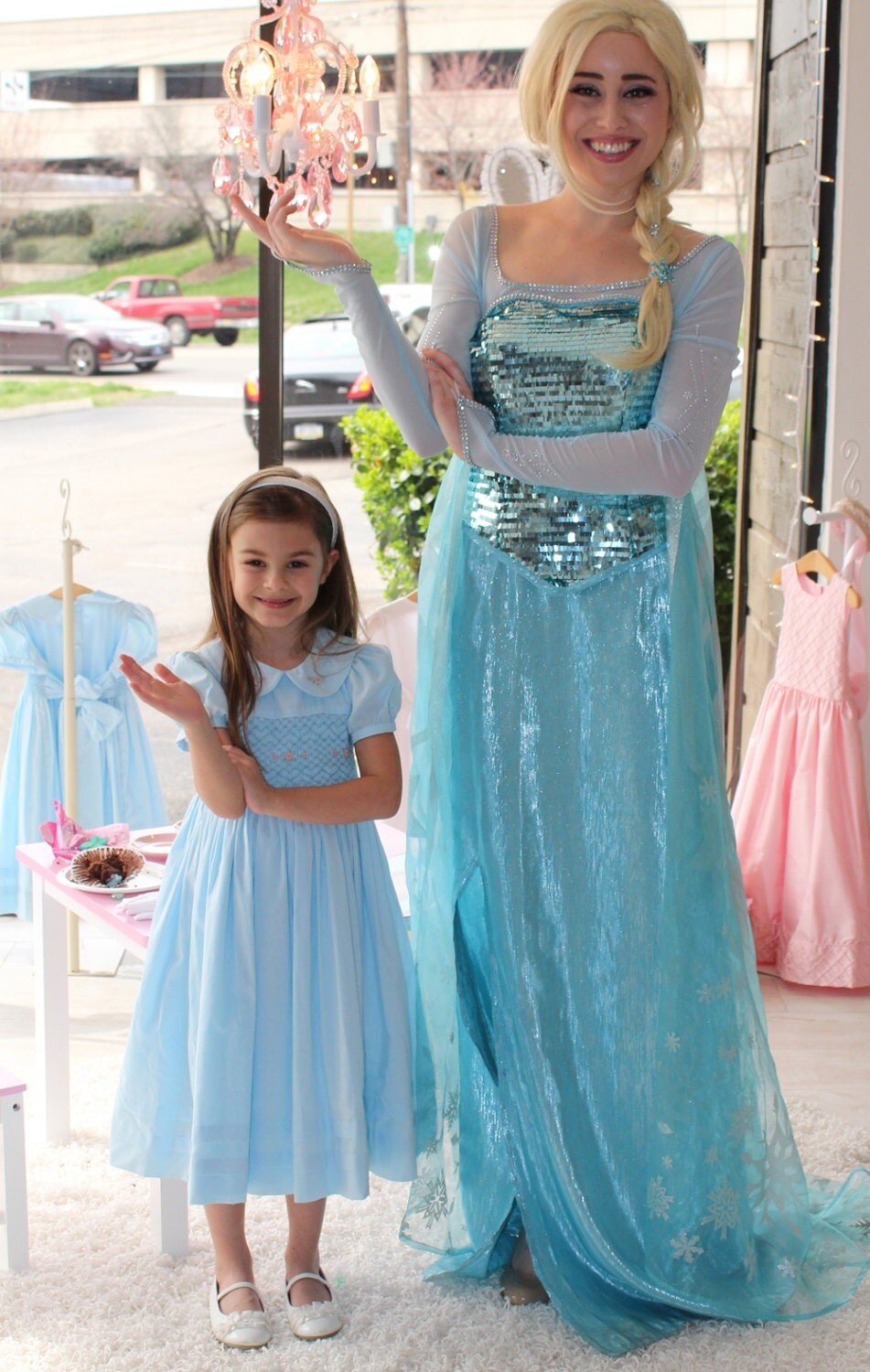 Frozen dress for Elsa Fan Little Girls Smocked Dress Easter