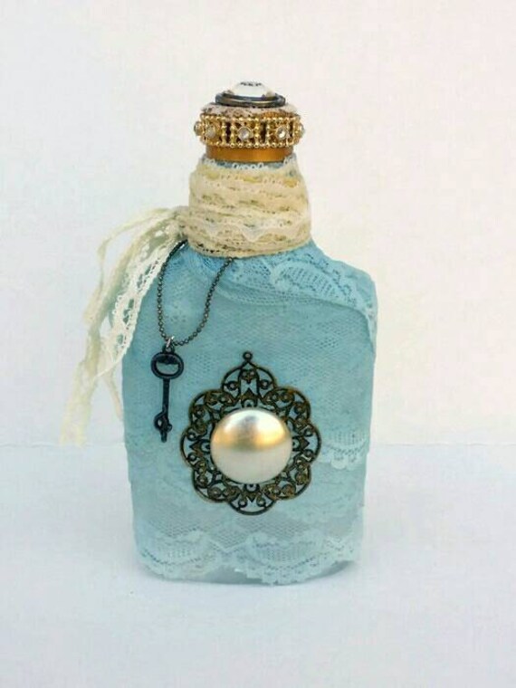 Altered Bottle Handmade Mixed Media Bottle by HomeMadeFunsies