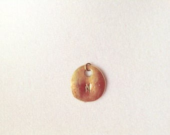 FAST SHIPPING !!! Letter charm add on to any necklace ! Large round initial charm , personalize it , gold letter charm , charm necklace