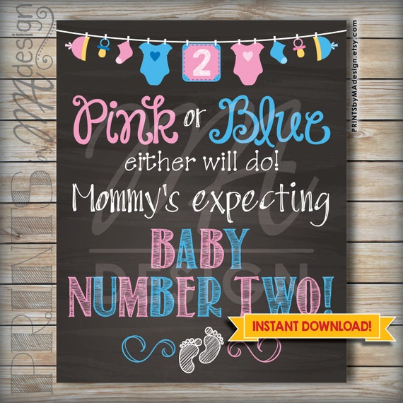 Baby Number 2 Announcement Photo Prop by PRINTSbyMAdesign on Etsy