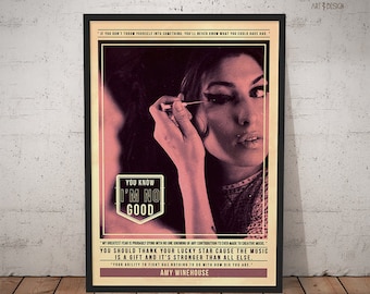 Poster de Amy Winehouse - citar Poster Retro música - impresión de música, arte de la pared
