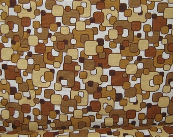 MOD Vintage 60s Barkcloth Fabric - Atomic Abstract Squares per metre