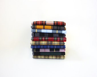 Mens Handkerchief Set - 10 Mixed Plaid Hankies Sampler - Gift for Men - Fathers Day Gift - Soft Reusable Tissues - Eco Friendly - Paperless