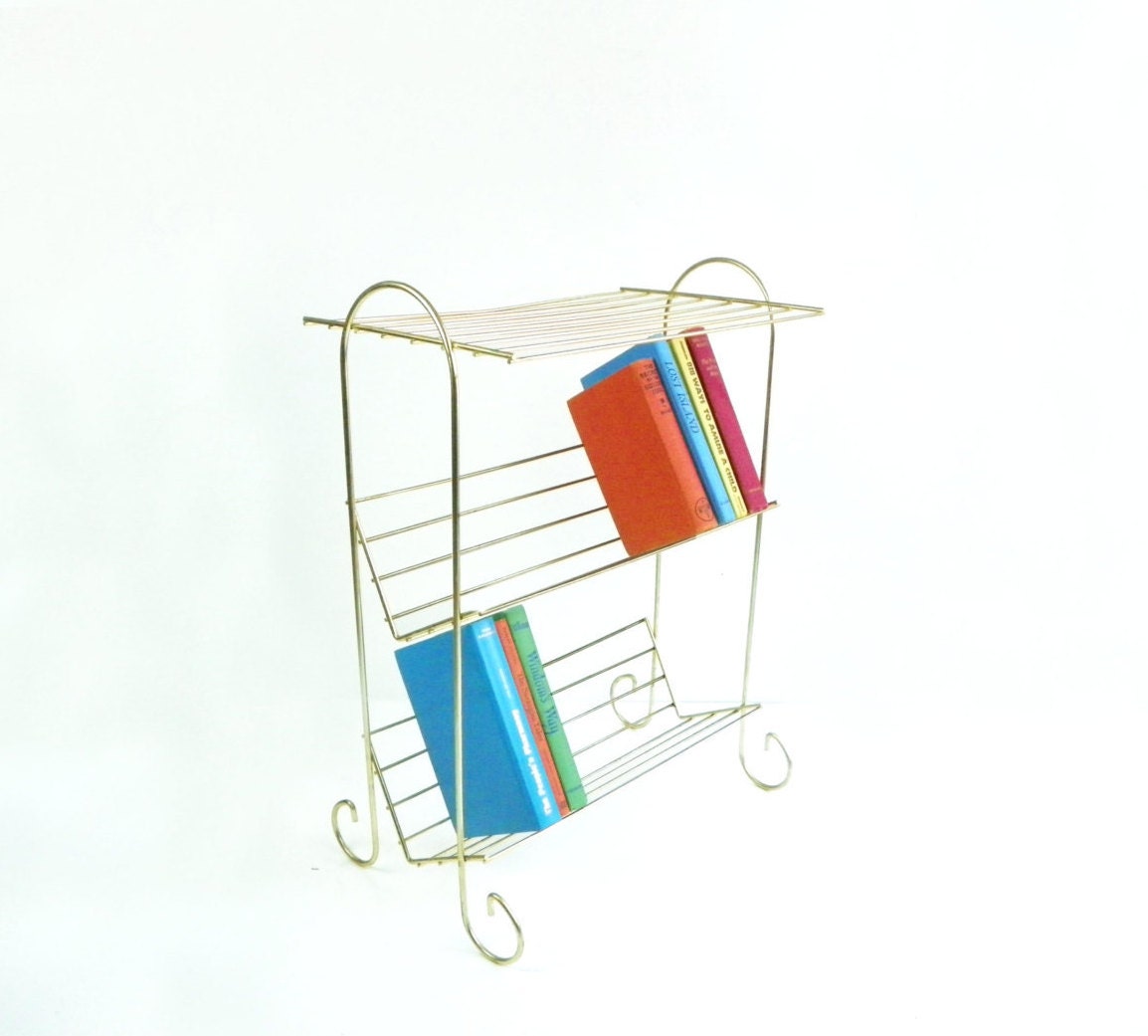 Mid Century Gold Wire Book Rack Haute Juice