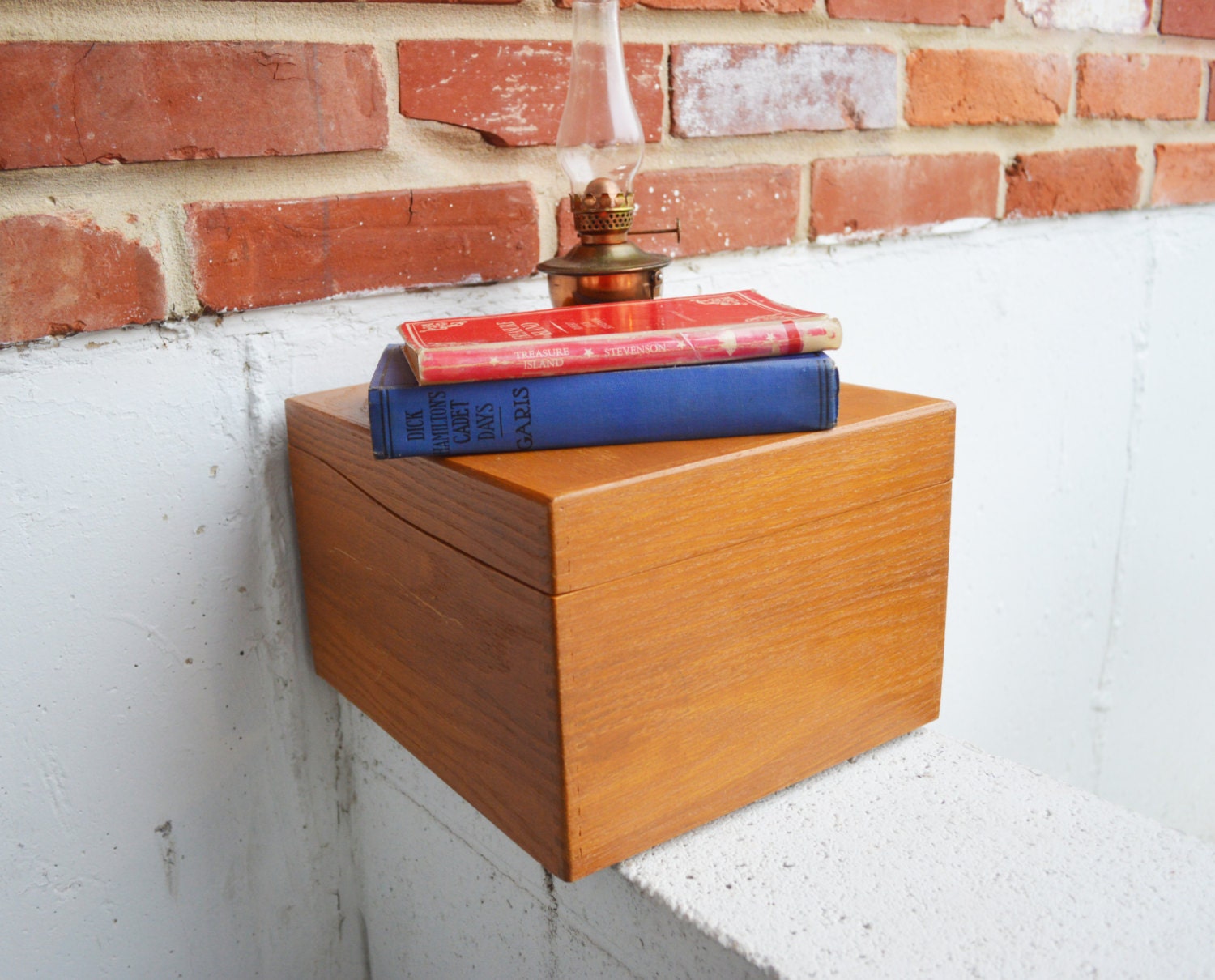 1965 Oak Wood File Box