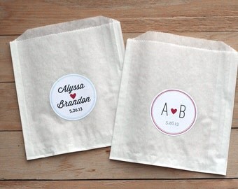 25 Personalized Wedding Stickers / Favor Bags / Custom Stickers / Paper Bags / Wedding Favor / Cookie Bags / Custom Sticker / Wedding Shower