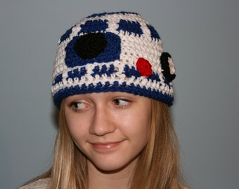 FREE SHIP Star Wars Inspired R2D2 Hat - Newborn to Adult Sizes
