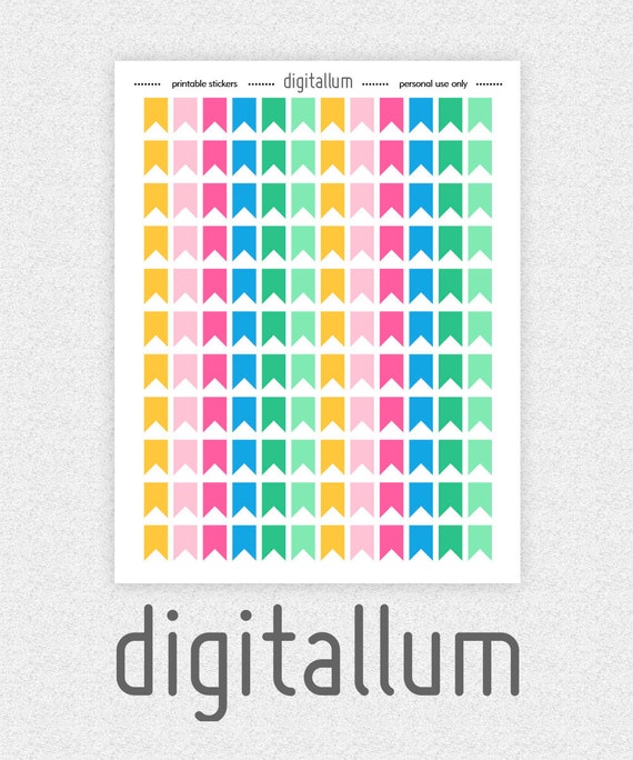 Printable stickers for planner banner flag stickers life