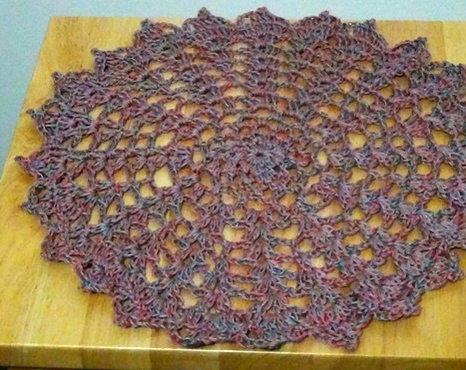 Handmade Doilies - Crochet Doilies - Pink and Green Doilies - Table Doily set of 2