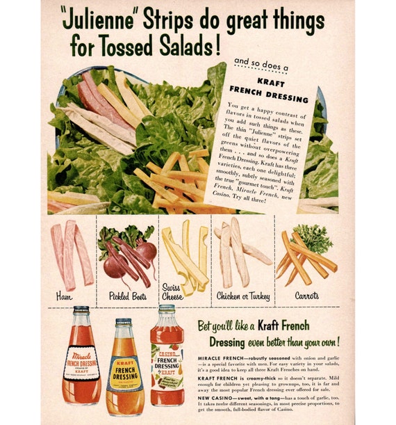 Items similar to 1954 Kraft French Dressing Miracle & Casino Styles for