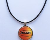 PERSONALIZED Basketball Name Necklace - custom Basketball pendant - Custom Name - basketball - jewelry for boys - teen boy gift