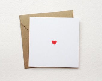 heart - mini note card - (2.5" x 2.5")