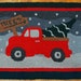 Hand Hooked Rag Rug - Christmas Tree Truck Wool