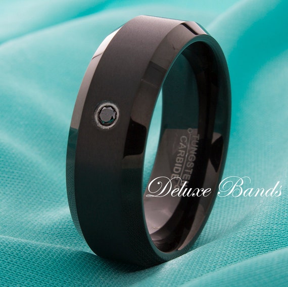 Tungsten Diamond RingBlack Diamond Wedding