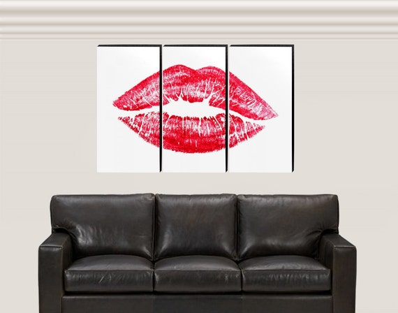 Lips Canvas Art Canvas Set Triptych Canvas Art Canvas