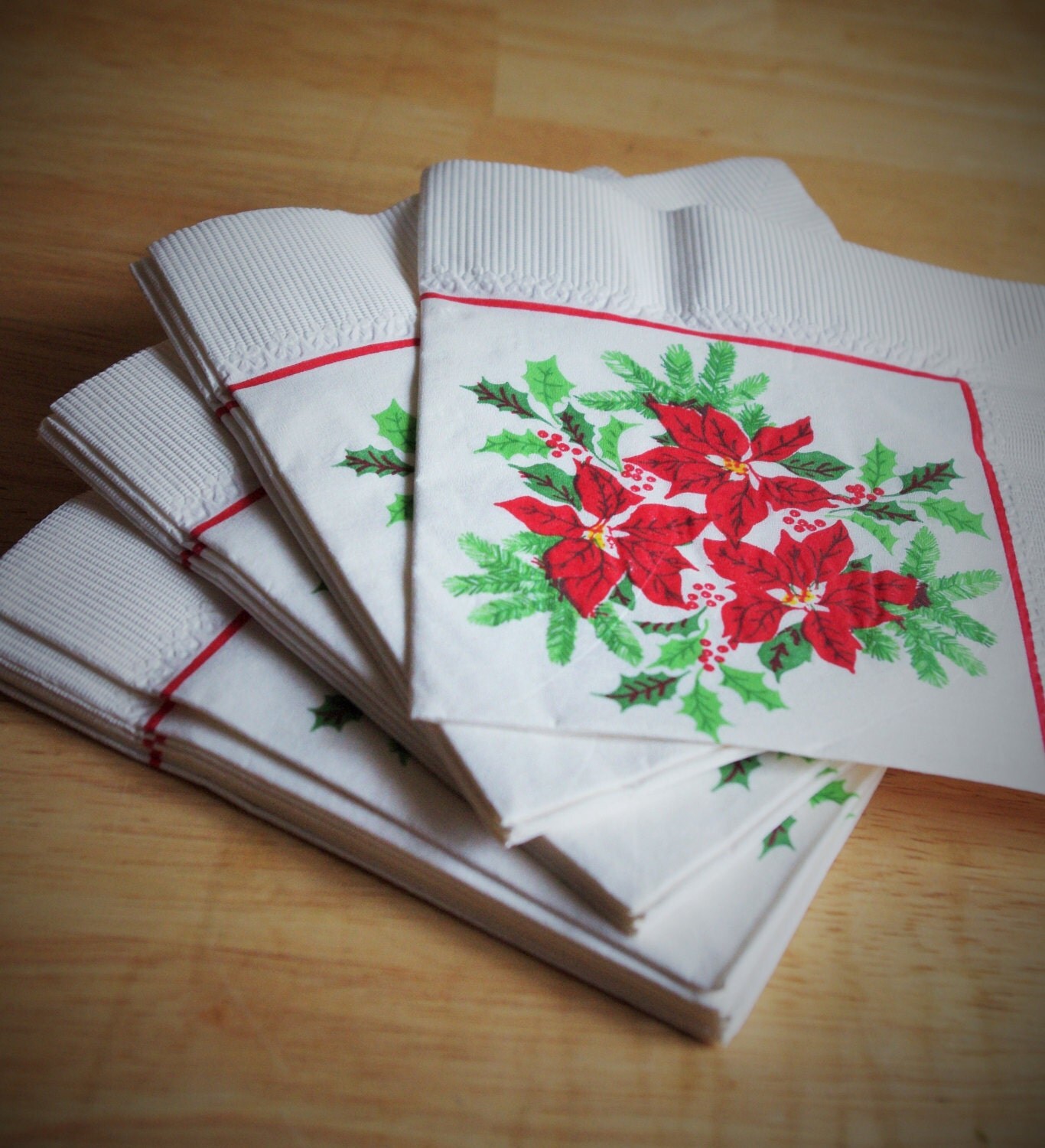 Vintage paper cocktail napkins Holiday by SecondsByJaneElaine