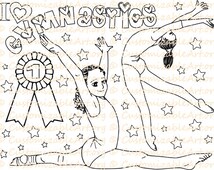 gymnastics coloring page printable cute girl gymnast love