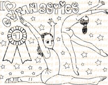 gymnastics coloring page printable cute girl gymnast love