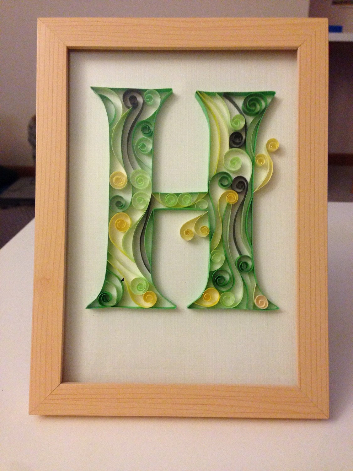 Quilled Monogram Letter H/ custom order