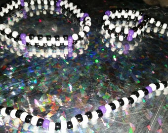Handmade Kandi Rave Leash with Cuff and Collar