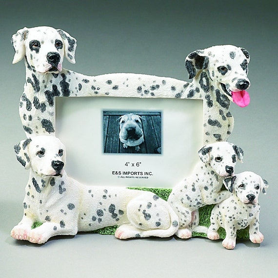 Dalmatian Family Photo Frame Unique Design Hand Painted.