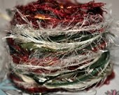 FIBERS, Yarn Fibers, Fringe Yarn, Red, White and Green Fibers, Scrapbook fibers, Knitting Yarns, Crotchet Yarn, Scrapbook Fringe Active