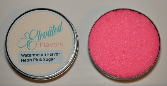 Watermelon Flavored Rim SUGAR - Neon Pink COCKTAIL Rimming Sugar - Flavored Sugar - Custom Order Available - Make Your Wedding/Party Special