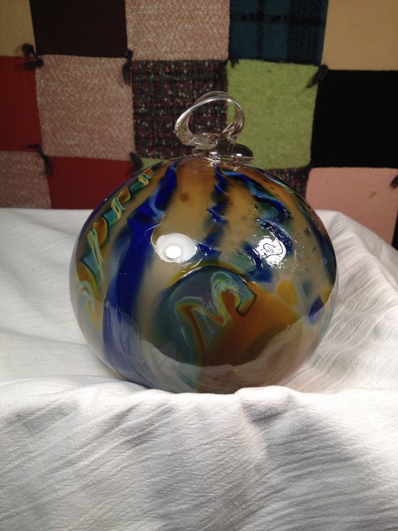 300137 Large Hand Blown Hanging Art Glass Ball Decorative