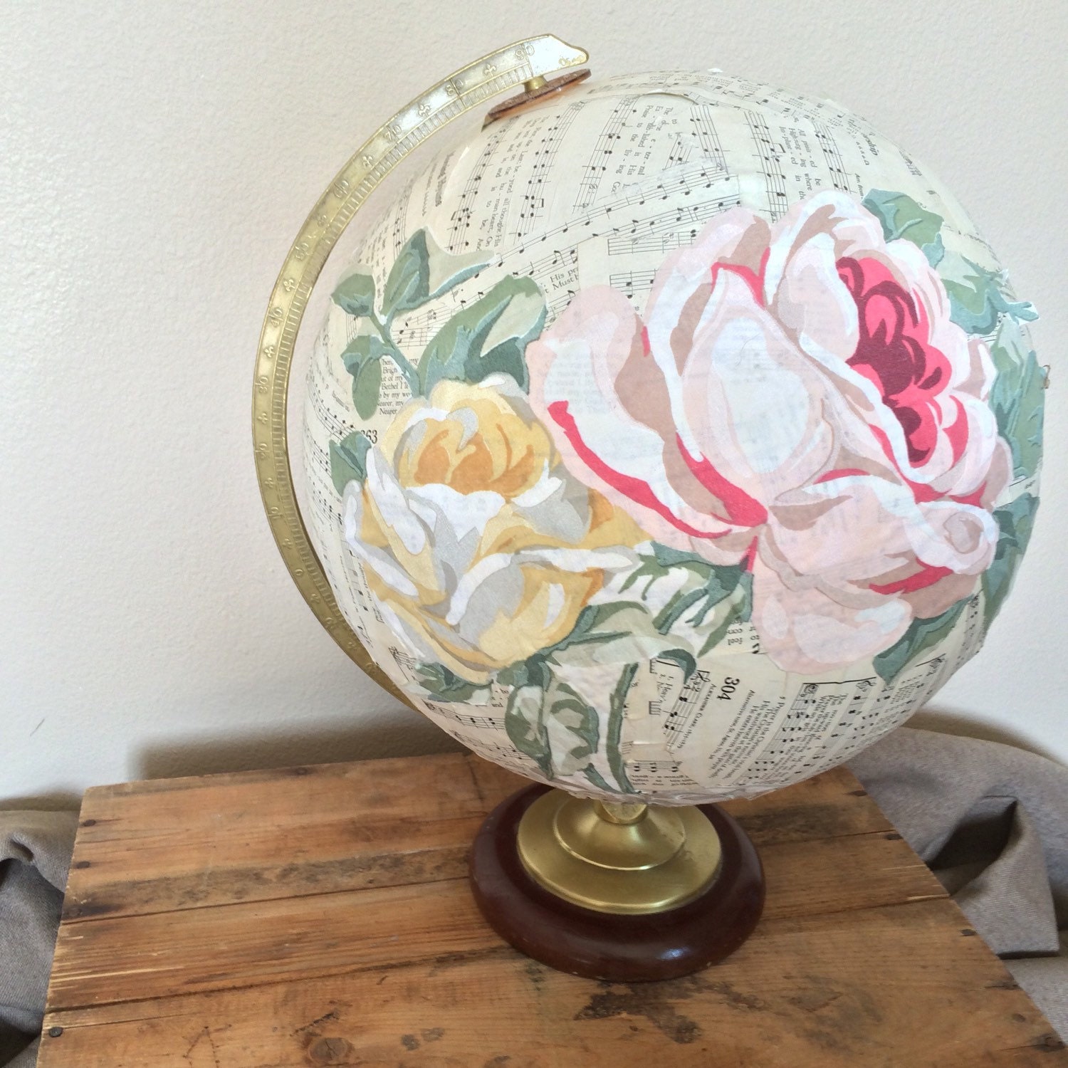 Decoupage Globe by SelahScript on Etsy