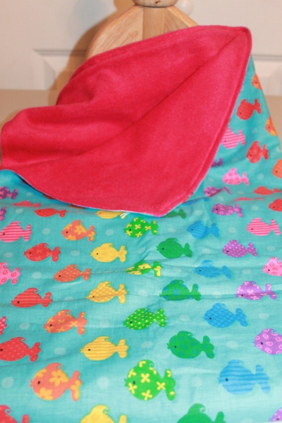 Rainbow Fish baby/ child blanket by ElusiveMooseHandmade on Etsy