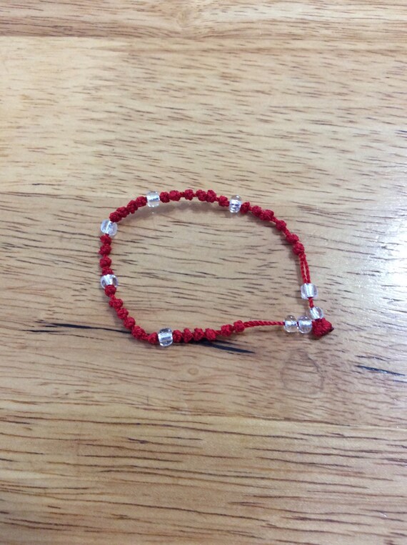 Red Thin Orthodox 33 Knot Prayer Rope Bracelet by SoderquistDesign