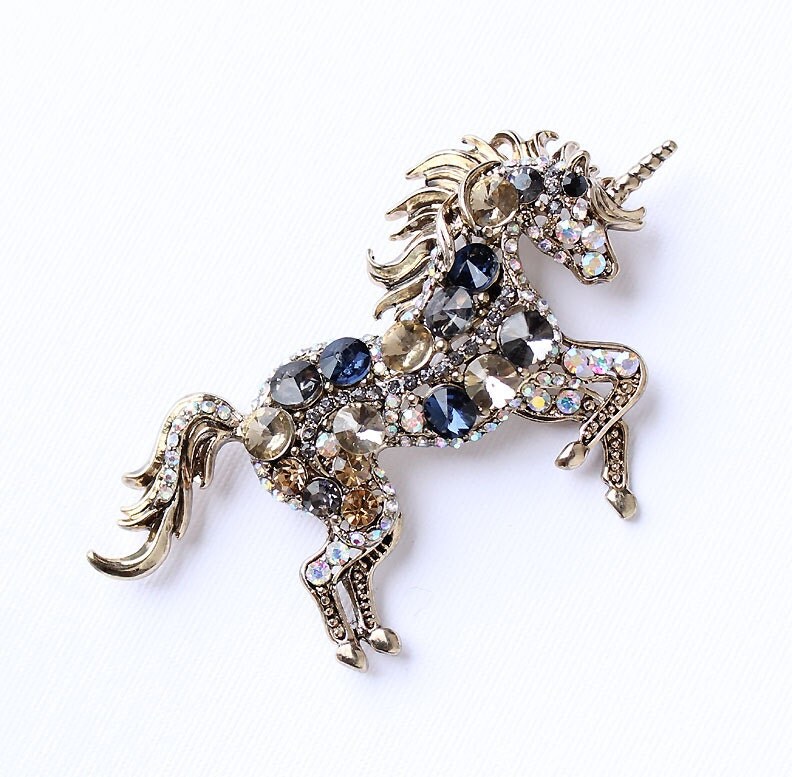  Unicorn Brooch  Unicorn  Broach Fantasy Jewelry  Sapphire