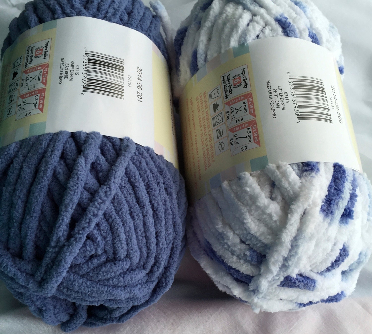 Bernat Baby Blanket Yarn LITTLE Denim BABY Denim 3.5oz 100g