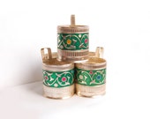 15% SALE - USSR Vintage Glass holder - retro glass holder  - Vintage Kitchen - 70s Collectibles - set of 5