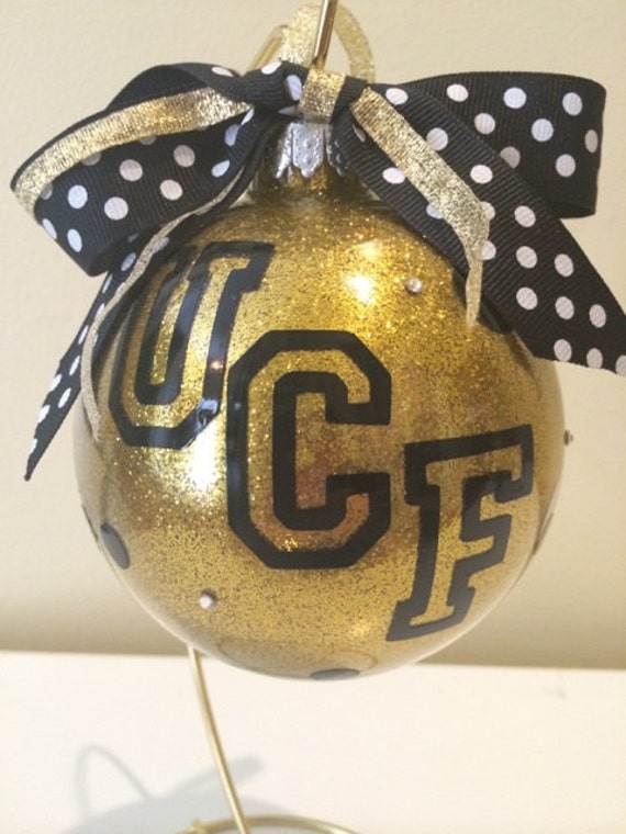 custom glitter personalized large ucf glass ornament custom glitter personalized large ucf glass ornament