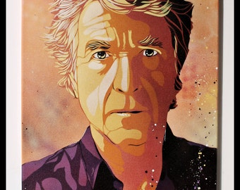 Francois Cluzet - Portrait on canvas. Size : 40 x 60 cm. Hand made painting using stencils and acrylic spray paint