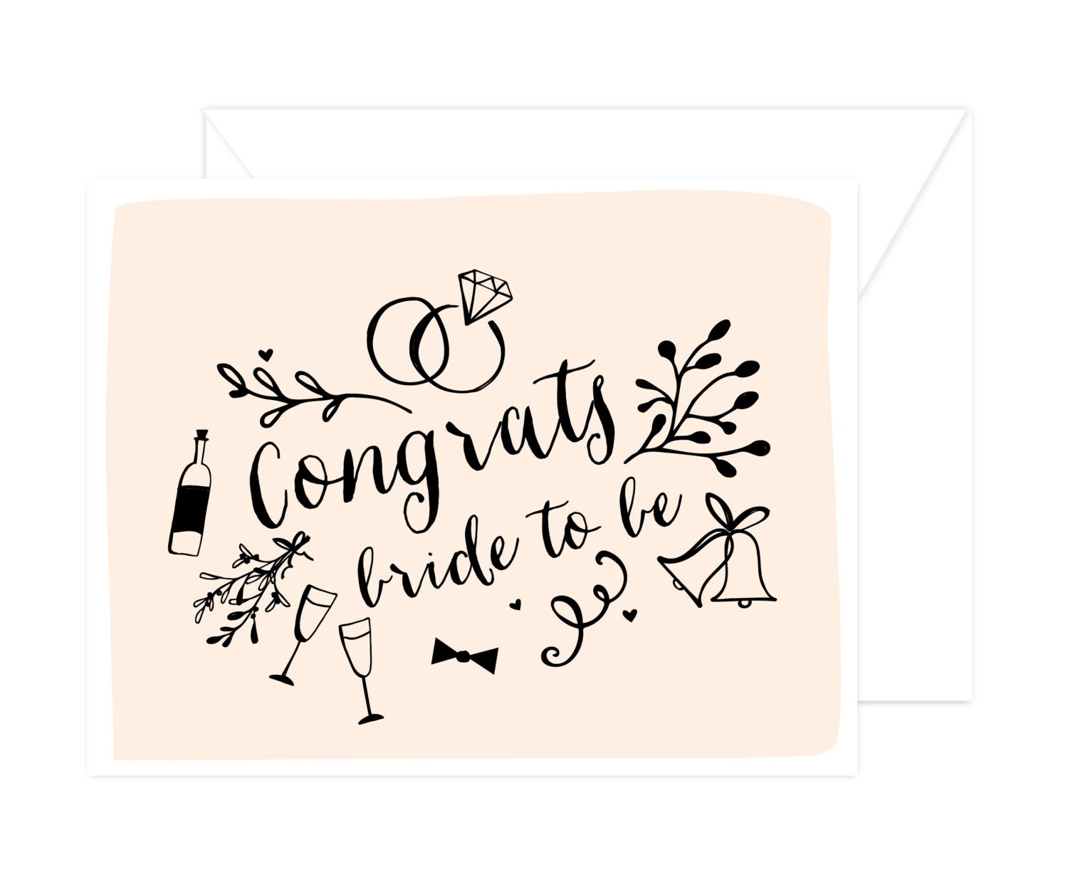 Congrats Bride to Be Card w/ envelopes