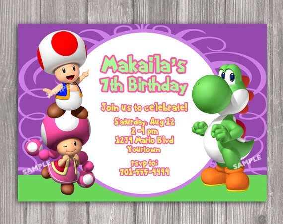 Carte Invitation Anniversaire Yoshi