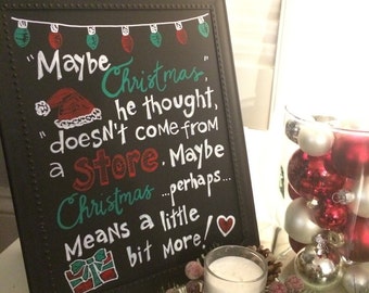 Handmade Chalkboard The Grinch Christmas Sign