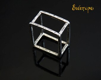 Handmade Ring , Sterling, Jewelry, Square Ring, Modern Ring