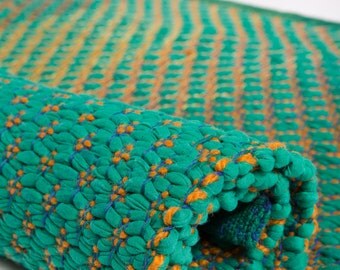 Sea green, woven rug, cotton rug, floor loom, rag rug, cotton rag rug, scandinavian rug, floor runner, woven rugs, washable MADE TO ORDER