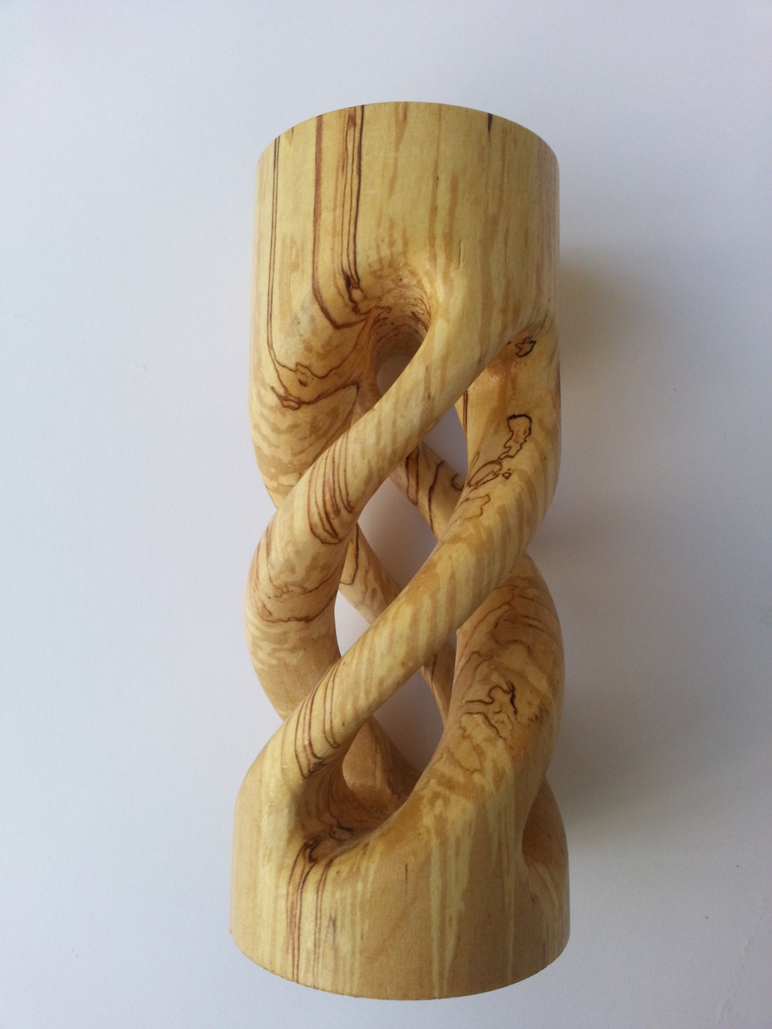 Spiral candle holderVintage Candle holderRustic by KitchenWOOD
