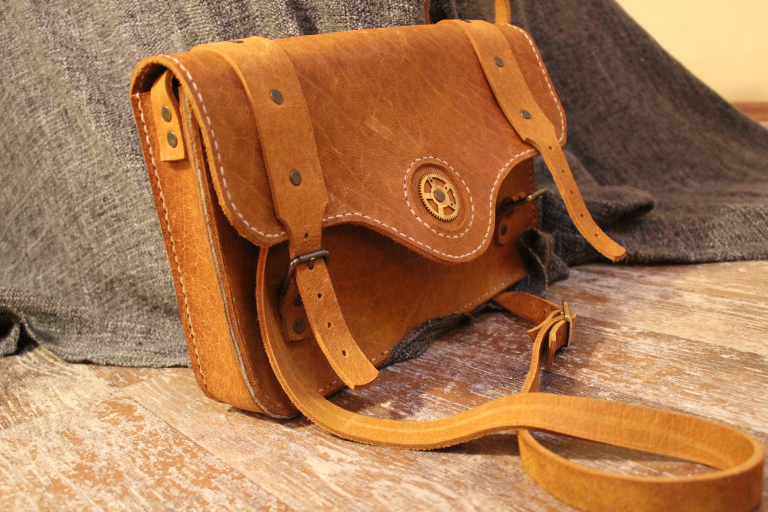 vintage handmade leather bag