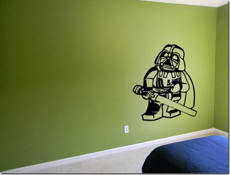 Star Wars Lego Darth Vader Vinyl Wall Art by AbruptDesign on Etsy