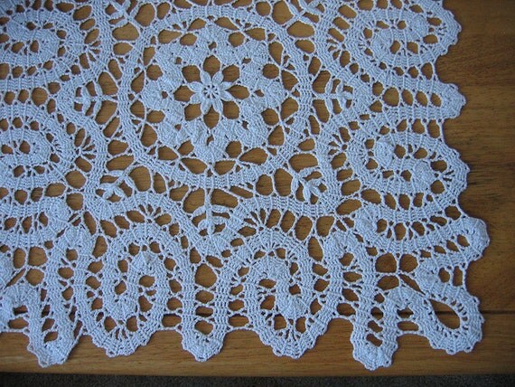 Crocheted bruges lace doily in wonderful by CrochetTheRainbow