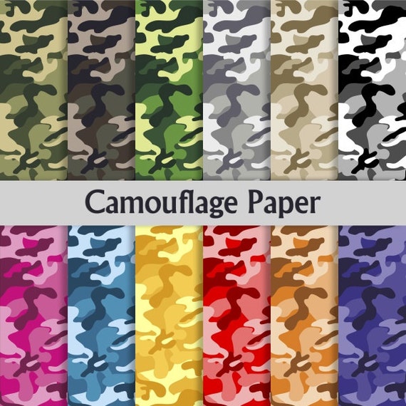 Digital Paper pack: Camouflage Paper with blue