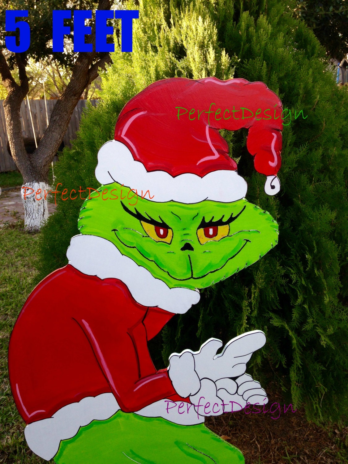 GRINCH Stealing the CHRISTMAS Lights Lawn by PerfectDesignShop