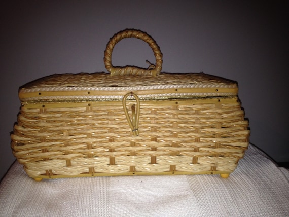 Vintage Wicker Sewing Basket by Dritz by 3gensgoodies on Etsy