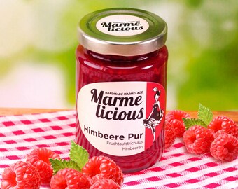 Pure raspberry jam fruit spread