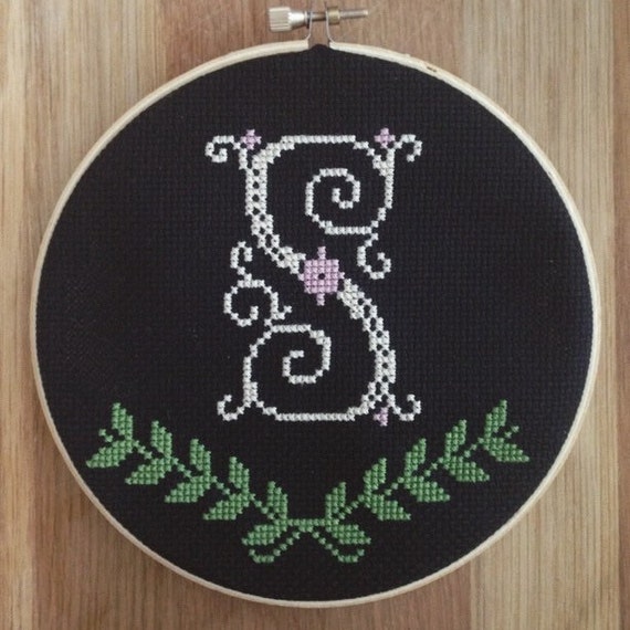 Items similar to Custom monogram cross stitch on Etsy
